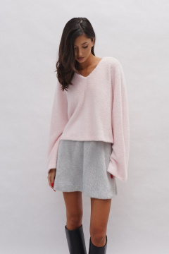 Белая юбка прямого кроя из мягкого полотна на резинке ANNETE A460/1 - фото 1