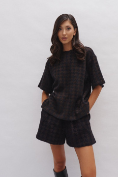 Прямой джемпер с геометрическим принтом и спущенным рукавом ANNETE A668 - фото 2