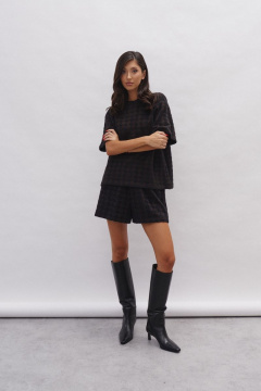 Прямой джемпер с геометрическим принтом и спущенным рукавом ANNETE A668 - фото 1