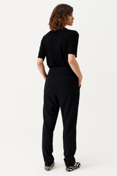 Черные деловые брюки с высокой посадкой Панда 154160w черный - фото 2