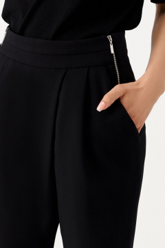 Черные деловые брюки с высокой посадкой Панда 154160w черный - фото 3