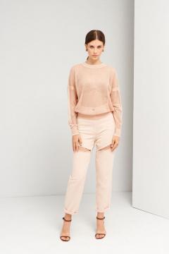 Бежевый вискозный джемпер для комфортных повседневных образов BURVIN 9077-78 - фото 1