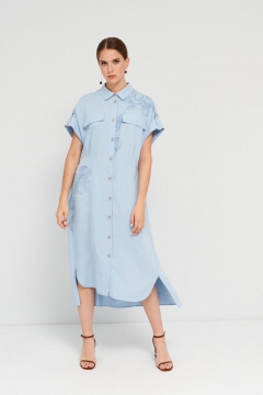 Платье голубое летнее из вискозы для ежедневной носки BURVIN 8922-81 - фото 1