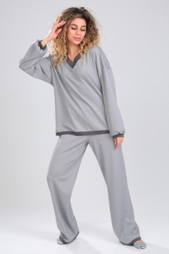 Джемпер свободного кроя из трикотажа с V-образным вырезом Angelina & Сo 830 - фото 3