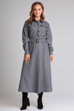 Градуированное платье из хлопка и текстиля с поясом Angelina & Сo 891 - фото 3