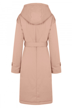 Пальто розовое из текстиля на демисезон Elema 5-12467-1-164 дымчатая_роза - фото 3