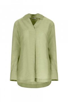 Блуза из текстиля для демисезона в стиле casual Elema 2К-12528-1-170 олива - фото 1