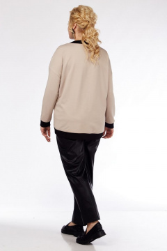 Джемпер прямой силуэт с декоративной печатью зима Jurimex 3000 беж - фото 5