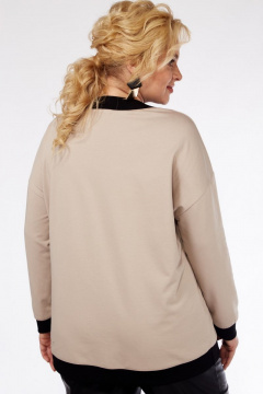 Джемпер прямой силуэт с декоративной печатью зима Jurimex 3000 беж - фото 4