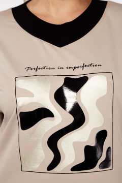 Джемпер прямой силуэт с декоративной печатью зима Jurimex 3000 беж - фото 3