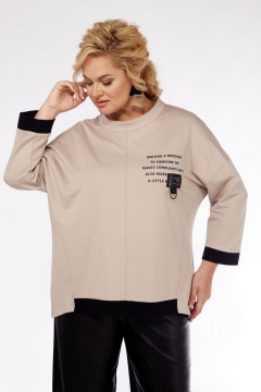 Джемпер свободный из трикотажа хлопка демисезонный Jurimex 3001 пудра - фото 3