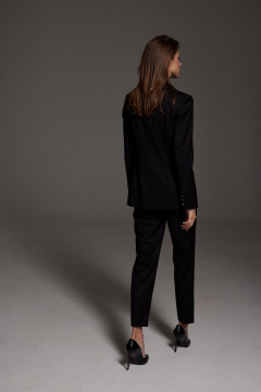 Деловой костюм из костюмного текстиля с зауженными брюками DAVA 161 черный - фото 5