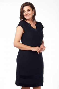 Синее платье с нагрудными вытачками и разрезами Lady Style Classic 1526 темно-синий - фото 2