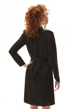 Черное платье с фигурной драпировкой и поясом Golden Valley 4944 черный - фото 3