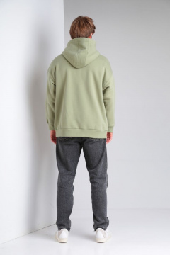 Спорт-шик худи oversize с капюшоном и принтом lovers HIT 0208/1.1 оливковый - фото 5