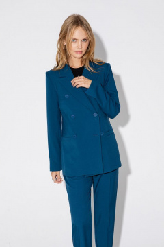 Классический деловой костюм тройка из вискозы PiRS 4785 морская волна - фото 4