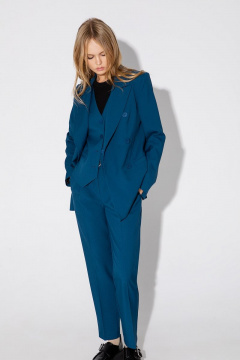 Классический деловой костюм тройка из вискозы PiRS 4785 морская волна - фото 1