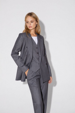 Классический костюм-тройка из вискозы и текстиля PiRS 4785 серый - фото 2