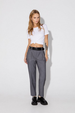 Деловой костюм-двойка из вискозы и текстиля с жилетом PiRS 4786 серый - фото 3