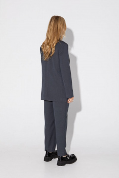 Деловой костюм-двойка из текстиля с юбкой-миди PiRS 4800 графит - фото 2