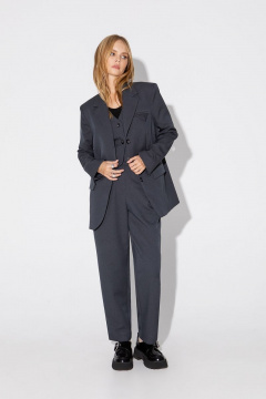 Костюм тройка из текстиля и трикотажа с резинкой PiRS 4801 графит - фото 2
