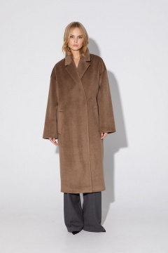 Демисезонное бежевое пальто свободного кроя на подкладке PiRS 4847 бежевый - фото 5
