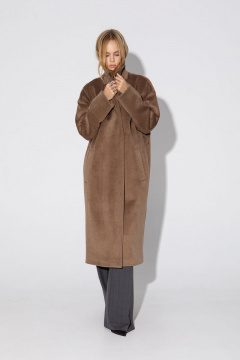 Демисезонное бежевое пальто свободного кроя на подкладке PiRS 4847 бежевый - фото 1