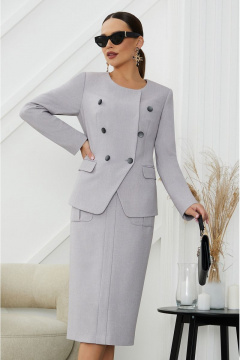 Жакет, юбка Lissana 4820 серый - фото 5