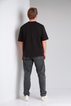 Джемпер на каждый день из трикотажа, черный, универсальный HIT 0215/1 черный - фото 5