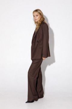 Костюм-тройка жакет жилет палаццо деловой стиль PiRS 5031 шоколадный - фото 5