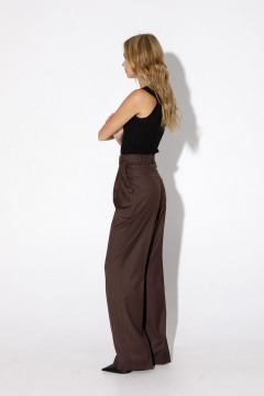 Костюм-тройка жакет жилет палаццо деловой стиль PiRS 5031 шоколадный - фото 2