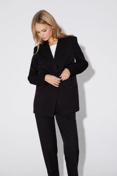 Классический костюм-двойка жакет и брюки строгие PiRS 5048 черный - фото 4