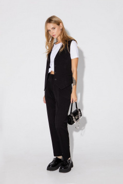 Костюм-тройка жакет жилет брюки деловой классический PiRS 5049 черный - фото 2