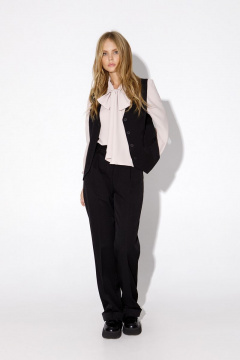 Костюм-тройка из жакета, жилета и брюк из текстиля для делового стиля PiRS 4928 черный - фото 3