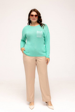 Зеленый базовый джемпер из хлопка для повседневных образов Romgil 359ХТЗ зеленая_мята - фото 5
