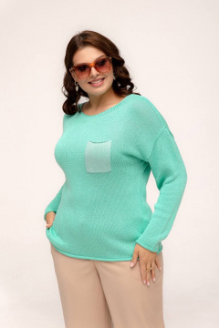 Зеленый базовый джемпер из хлопка для повседневных образов Romgil 359ХТЗ зеленая_мята - фото 1