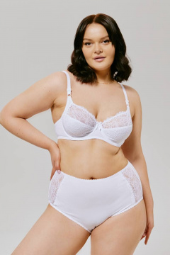 Трусы с кружевными вставками, высокая линия талии, хлопок Леди Леда 327-276 - фото 1
