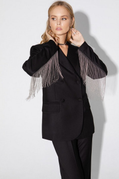 Костюм двойка: двубортный жакет с отделкой и брюки палаццо PiRS 4976 - фото 4