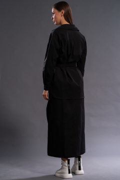 Костюм платье рубашка пояс черный из текстиля хлопка Kivviwear 41004133.04 - фото 5