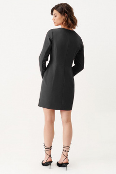 Черное платье с длинными рукавами из текстиля в повседневном стиле Панда 153780w черный - фото 2