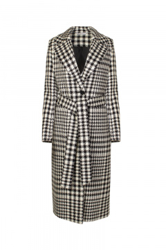 Пальто демисезонное прямое ниже колена на одну пуговицу Elema 1-120019-1-164 клетка - фото 5
