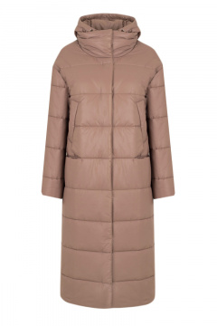 Пальто бежевое демисезонное из плащёвой ткани Elema 5-12320-1-164 бежевый - фото 1