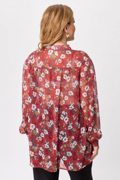 Красивая шифоновая блузка с тесьмой и стоечкой Michel chic 760/1 красный - фото 5