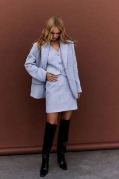 Платье костюм тройка жакет жилет юбка фактурная ткань деловой стиль PiRS 5064 - фото 4