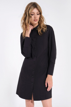 Демисезонное платье из хлопка с длиной до колена Панда 157180w черный - фото 2