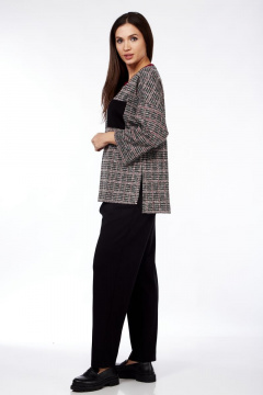 Брюки и джемпер стиль спорт-шик из трикотажа Michel chic 1360 черный-бордовый - фото 5