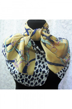 Короткий демисезонный шарф желтый мультиколор OLANTIZ S3-4 - фото 1