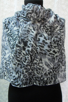 Длинный демисезонный шарф мультиколор в серых тонах OLANTIZ S2-2 - фото 1