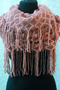 Круглогодичный вязаный шарф из хлопка розовый OLANTIZ S1-1 - фото 1