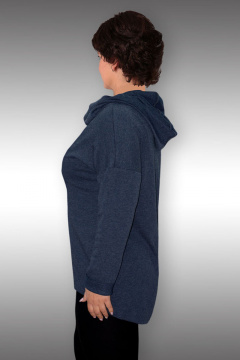 Блуза с капюшоном из трикотажа с аппликацией Таир-Гранд 62289 джинс - фото 2